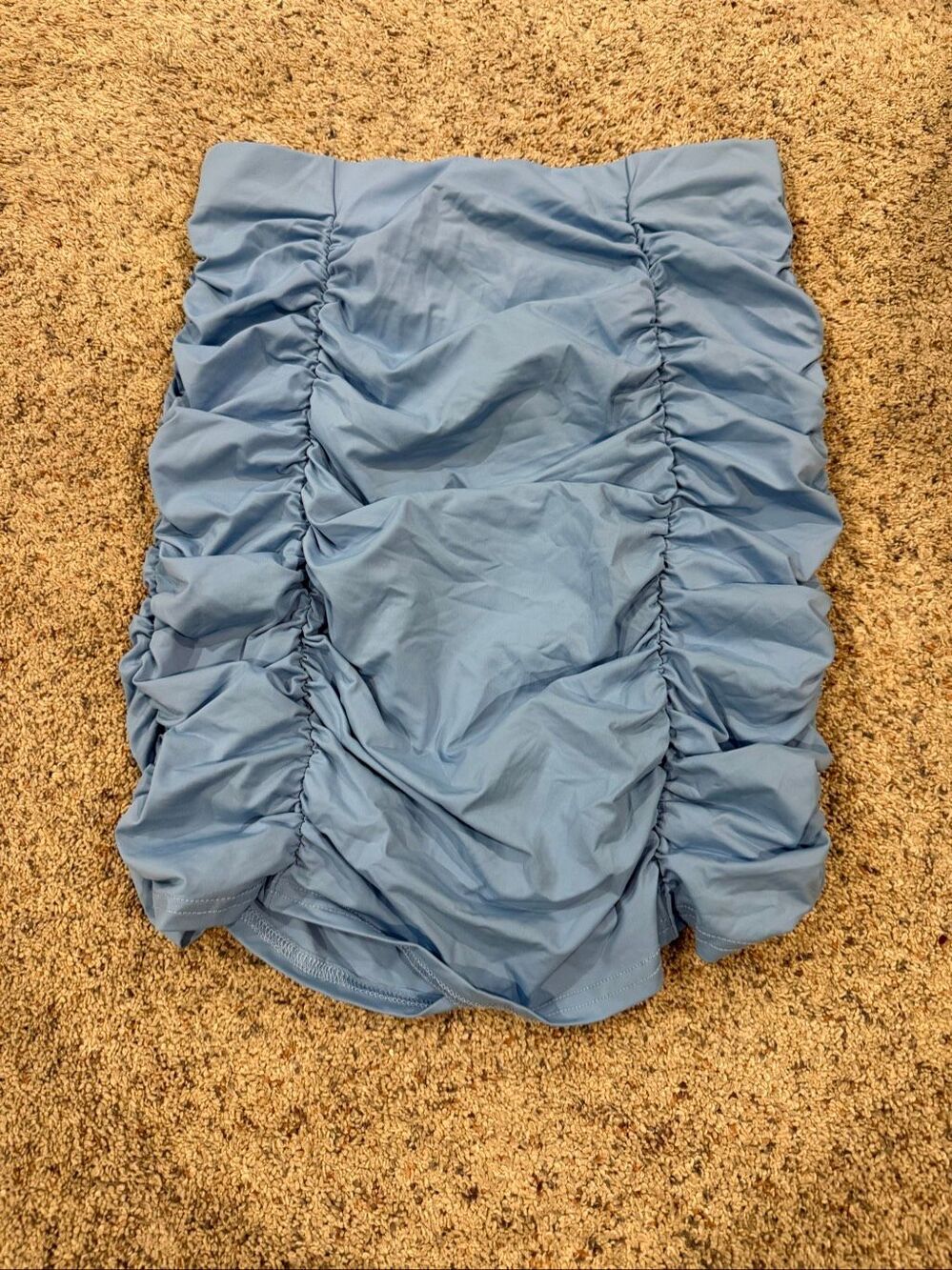 Madrag New Light Blue Scrunch Knee Length Skirt y2k Barbie Trendy Small